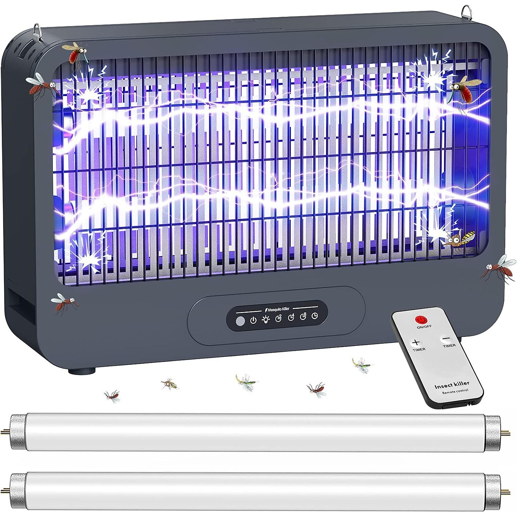 Indoor Bug Zapper with Remote, 20W, UV Light, Double Grid, Model #IKI-520AE